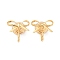 Brass Ear Cuff Findings, with Loop, Long-Lasting Plated, Nickel Free, Real 18K Gold Plated, 15x15mm, Hole: 1.2mm, Bowknot: 9x15mm