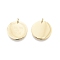 Ion Plating(IP) 304 Stainless Steel Pendants, with Jump Ring, Flat Round with Word Do Small Things with Great Love, Real 14K Gold Plated, 17x1mm, Jump Ring: 4x0.5mm, Inner Diameter: 2.5mm