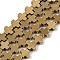 Electroplated Synthetic Non-magnetic Hematite Beads Strands, Cross, Golden Plated, 3x3x1.5mm, Hole: 0.5mm, about 132pcs/strand, 15.75''(40cm)