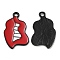 Alloy Enamel Pendants, Long-Lasting Plated, Cadmium Free & Nickel Free & Lead Free, Lip Charm, Black, 25.5x17x1.5mm, Hole: 2mm