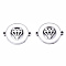 304 Stainless Steel Enamel Links Connectors, Laser Cut, Flat Round with Diamond Shape, White, Stainless Steel Color, 14.5x18.5x2mm, Hole: 1.2mm