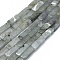 Natural Labradorite Beads Strands, Cuboid, 12.5~13.5x3~5x3~4.5mm, Hole: 1mm, about 30~32pcs/strand, 15.1~15.9 inch(38.5~40.5cm)