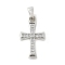 Brass Micro Pave Cubic Zirconia Pendants, Cadmium Free & Nickel Free & Lead Free, Cross Charms, Platinum, 20.5x11x2mm, Hole: 4x2.5mm
