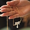 Brass Necklaces for Girls, with Plastic Beads, Cat, Golden, 16.42 inch(417mm)