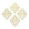 Brass Filigree Joiners, Lead Free & Cadmium Free & Nickel Free, Rhombus, Raw(Unplated), 42x30.5x0.8mm, Hole: 1~2mm