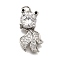 Brass Micro Pave Cubic Zirconia Pendants, Fish Shape, Platinum, 23x9x7.5mm, Hole: 3.5mm