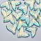 Transparent Spray Painted Glass Pendants, with Glitter Powder, Fishtail Shape, Turquoise, 19x19.5x3.5mm, Hole: 1.2mm
