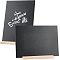 2 Sets Mini Chalkboard Signs with Wood Base Stand, Message Boards, for Resetaurant, Hotel, Bar Tabletop, Vertical Rectangle, Black, 149~210x45~150x5~12mm, 2pcs/set