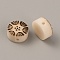 Ivory Nut Beads, Flat Round with Engraved Flower, PapayaWhip, 12x6mm, Hole: 1.8mm