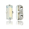 Preciosa® MAXIMA Crystal Sew-On Cups, Multi-Strand Links, Czech Crystal, 719 39 090 Baguette, Silver, 01000 White Opal, 7x3mm