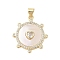 Brass Micro Pave Clear Cubic Zirconia Pendants, with Shell, Cadmium Free & Lead Free, Sun with Heart, Real 18K Gold Plated, 25x22.5x3mm, Hole: 4x3.5mm