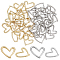 CHGCRAFT 40Pcs 2 Colors Heart Linking Rings Rack Plating Heart Frames Charms Heart Links Connector for Bracelets Necklace Earring Making, Platinum Light Gold, 14x16.5x2mm