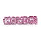 Printed Acrylic Pendants, Word Howdy, with Paillette, Silver, 47.5x11x2.5mm, Hole: 1.5mm
