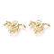 Brass Pendants, with Jump Rings, Long-Lasting Plated, Horse, Golden, 15.5x29.5x5.5mm, Hole: 4.4mm