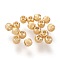 Brass Beads, Long-Lasting Plated, Textured, Solid Round, Real 18K Gold Plated, 2.7~3x2.3~2.5mm, Hole: 1mm