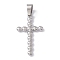 Non-Tarnish 304 Stainless Steel Pendants, Cross Charms, Stainless Steel Color, 33x18x3mm, Hole: 4x7.5mm