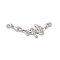 Alloy Crystal Rhinestone Branch Links Connector Charms, Platinum, 32x10x4mm, Hole: 1.2mm