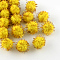 Handmade DIY Doll Craft Pom Pom Yarn Pom Pom Balls, with Metallic Cord, Gold, 15mm, about 1000pcs/bag