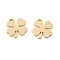 Brass Pendants, Clover Charms, Real 18K Gold Plated, 9x9x0.5mm, Hole: 1mm