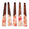 Transparent Resin & Walnut Wood Big Pendants, with Gold Foil, Trapezoid Charms, Salmon, 69.5x10x3.5mm, Hole: 2mm