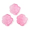 Transparent Glass Beads, Lotus Leaf, Baking Paint, Flamingo, 20x19.5x4.5~5mm, Hole: 1.2mm