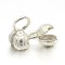 Brass Bead Tips, Silver Color Plated, 10~11x5mm, Hole: 3mm, Inner Diameter: 2mm