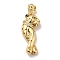 Brass Cubic Zirconia Pendants, Cadmium Free & Lead Free, Cheetah Charms, Real 18K Gold Plated, Clear, 37x16.5x7mm, Hole: 4.5x7.5mm