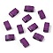 2-Hole Baking Paint Glass Seed Beads, Rectangle, Purple, 4.5~5.5x2x2~2.5mm, Hole: 0.5~0.8mm