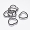 MIYUKI & TOHO Handmade Japanese Seed Beads, with 304 Stainless Steel Link Rings, Loom Pattern, Heart, Silver, Black, 21x22.5~23x1.8~2mm