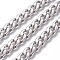 Tarnish Resistant 304 Stainless Steel Cuban Link Chains, Chunky Curb Chains, with Spool, Unwelded, Stainless Steel Color, 11.5mm, Link: 16.5x11.5x3mm, about 32.8 Feet(10m)/roll