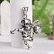 Retro 316 Surgical Stainless Steel Skull Playing Football Pendants, Sports Charms, Antique Silver, 41.5x39.5x5mm, Hole: 5x9mm