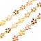 Brass with Colorful Enamel Flower Link Chains, Cadmium Free & Nickel Free & Lead Free, Unwelded, with Spool, Real 18K Gold Plated, 9x5.8x0.9mm, about 16.40 Feet(5m)/Roll