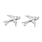 Non-Tarnish 201 Stainless Steel Links Connectors, Swallow, Stainless Steel Color, 17.5x19.5x0.8mm, Hole: 1mm