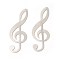 Brass Big Pendants, Rack Plating, Treble Clef, Platinum, 53x19x0.5mm, Hole: 1mm