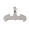 Non-Tarnish 201 Stainless Steel Pendants, Bat Charm, Stainless Steel Color, 15x30x1.5mm, Hole: 3x5mm