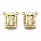 Brass Micro Pave Cubic Zirconia Pendants, Nickel Free, Rectangle with Virgin Mary, Clear, Real 16K Gold Plated, 16x14.5x2.5mm, Hole: 1mm