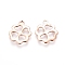 201 Stainless Steel Charms, Clover, Rose Gold, 12x11x0.8mm, Hole: 1.2mm