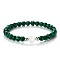 Natural Malachite Heart & Round Beaded Stretch Bracelet
