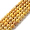 Natural Imperial Jasper Beads Strands, Dyed, Round, Gold, 8~8.5mm, Hole: 1~1.2mm, about 47~48pcs/strand, 15.16 inch(38.5cm)