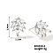 Copper Geometric Zircon Stud Earrings for Elegant Summer Style, Leaf, 14x11mm