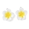 Opaque Resin Pendants, Plumeria, with Platinum Iron Loop, Yellow, 25.5x24x7mm, Hole: 2mm