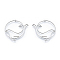201 Stainless Steel Pendants, Hollow, Ring with Dolphin, Real 18K Gold Plated, 33x33x1mm, Hole: 1.4mm