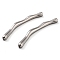 Non-Tarnish 201 Stainless Steel Tube Beads, Curved Tube, Stainless Steel Color, 64.5x7x4.5mm, Hole: 1.5mm