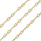 Rack Plating Brass Link Chains, Unwelded, with Spool, Long-Lasting Plated, Cadmium Free & Lead Free, Real 18K Gold Plated, 3.5x2x0.5mm