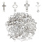 80Pcs 4 Styles Tibetan Style Alloy Connector Charms, Religion Cross Links, Antique Silver, 19.5~23x8~11x1~3mm, Hole: 1.8~2mm, 20pcs/style
