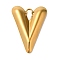 Ion Plating(IP) 304 Stainless Steel Pendants, Heart Charm, Real 18K Gold Plated, 27.5x20x3.5mm, Hole: 2.4mm