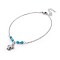 Synthetic Turquoise Charms Anklets, with Tibetan Style Alloy Pendants, 304 Stainless Steel Findings and Iron Eye Pin, Sea Turtle, Antique Silver & Platinum, 9-7/8 inch(25.1cm), Pendant: 16x12.5x3mm