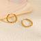 Stainless Steel Bead Shaped Women's Hoop Earrings, Fashionable and Versatile, Golden, 18x16mm