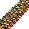 Faceted Electroplate Glass Beads Strands, Golden Plated, Oval, Mixed Color, 6.5~7x4mm, Hole: 0.8mm, about 45~49pcs/strand, 30.5~32.5cm