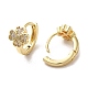 Серьги-кольца из латуни с микропаве из кубического циркония EJEW-A031-21G-2